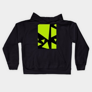 Triangles in Lime Green and Black Kids Hoodie